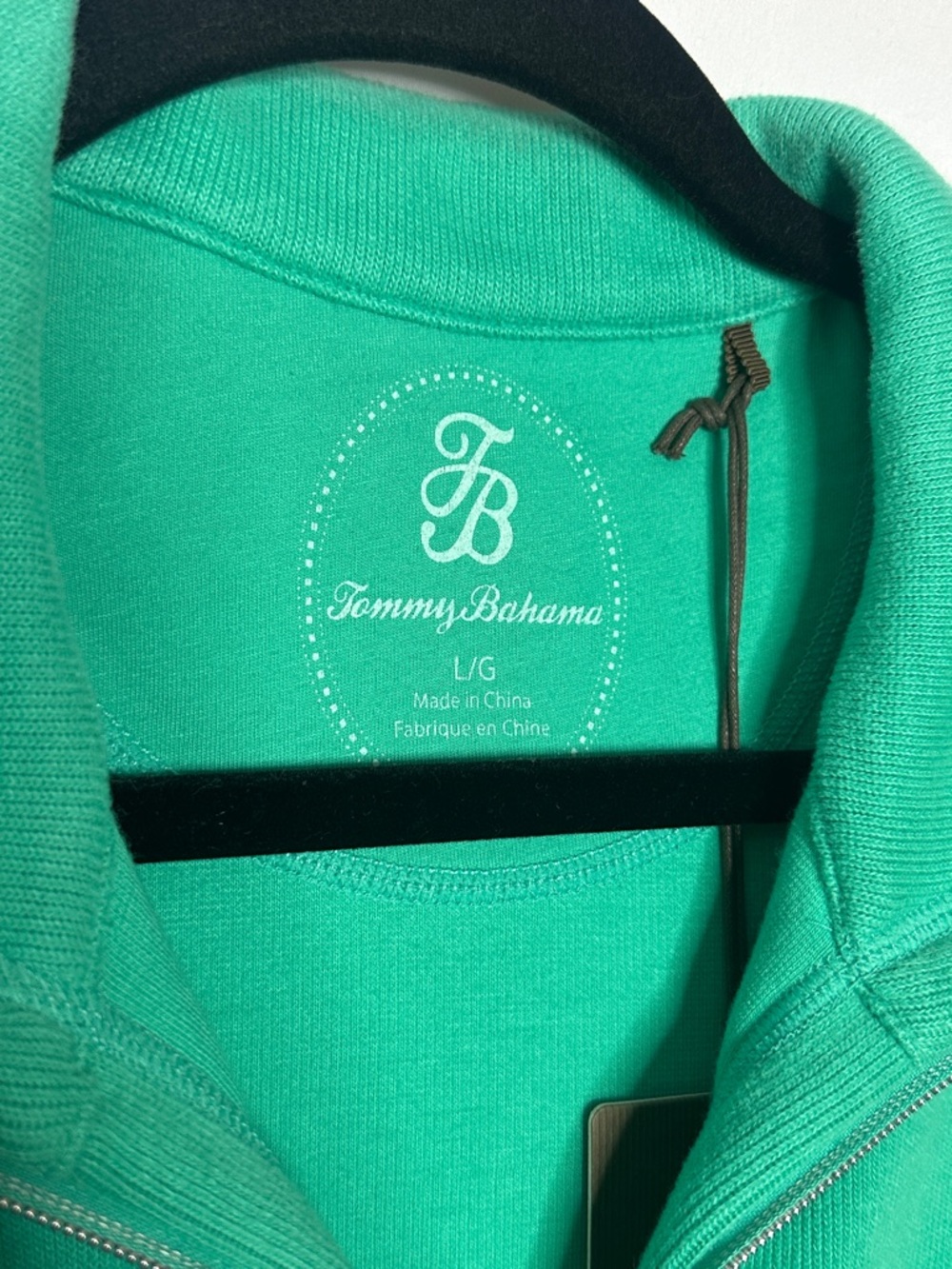 TOMMY BAHAMA | Cotton Brushed Rib Full Zip Sweater Green Women's Size L - Picture 5 of 6